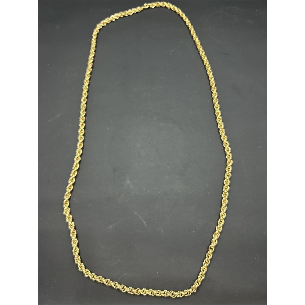 Vintage Goldtone Rope Chain Elegant Necklace Night Out Club Day To Night #001